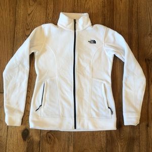 Women’s North Face White Fleece Zip Up Jacket